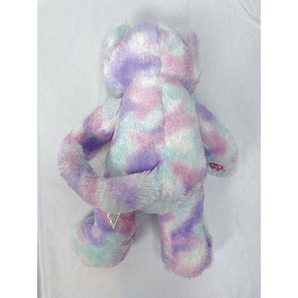 Build a Bear BAB Cat Kitten White Pink Purple Swirl Tie Dye Plush Stuffed Animal - Picture 5 of 7
